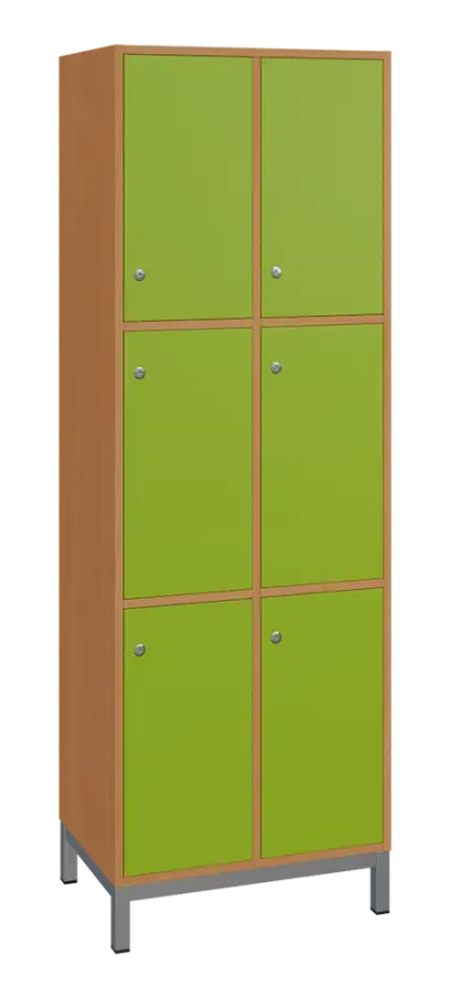 SBS-3322 šatní skříň 6-boxová, 1800x600x400 mm, kovové nohy, korpus buk royal, dvířka jarní zeleň SBS-3322 šatní skříň 6-boxová, 1800x600x400 mm, kovové nohy, korpus buk royal, dvířka jarní zeleň